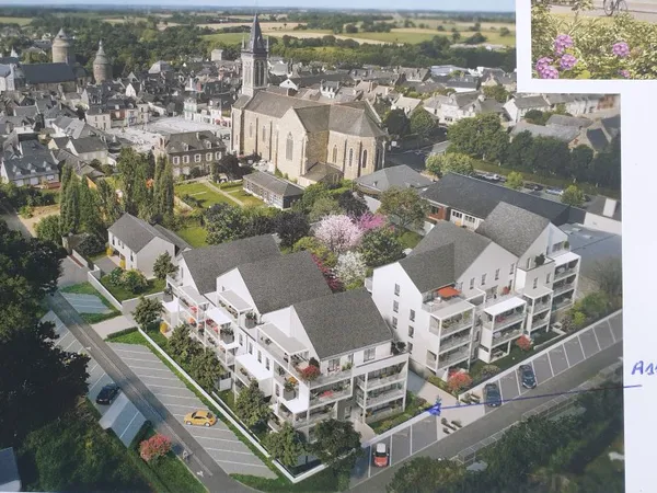 Loue appartement 76m² - 2 chambres - centre Châteaugiron, jardinet 60m², terrasse 18 m2