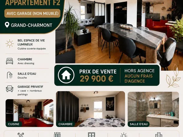 Appartement F2 avec garage