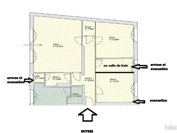 177 m² - 3 logements possibles - 100 m² loués - secteur Châteaucreux