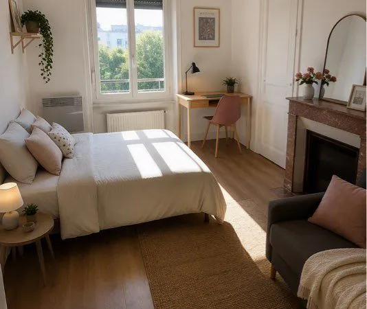 Colocation - Grande chambre meublée lumineuse - Vénissieux Centre