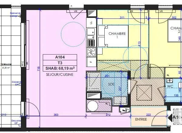 Vente Appartement 3 pièces