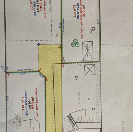 Vends terrain 1390m²