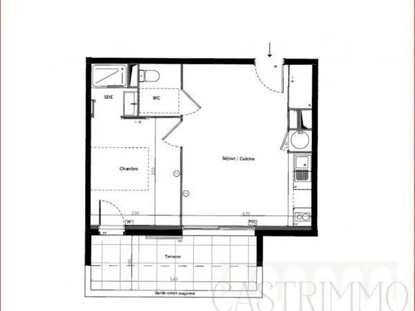 Appartement 2 pièces 37 m²