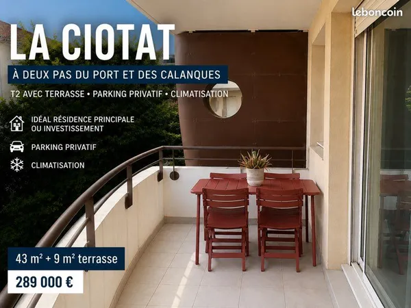 T2 avec terrasse & parking - Entre port et Calanques - La Ciotat