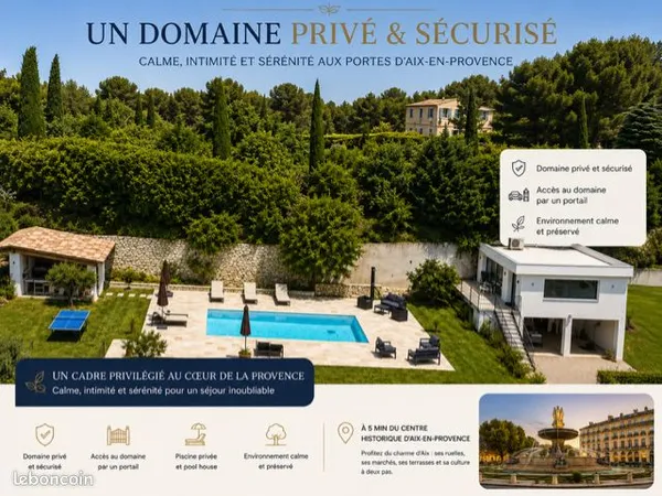Aix-en-provence — villa avec vue panoramique, 7 chambres et piscine — location à l'année