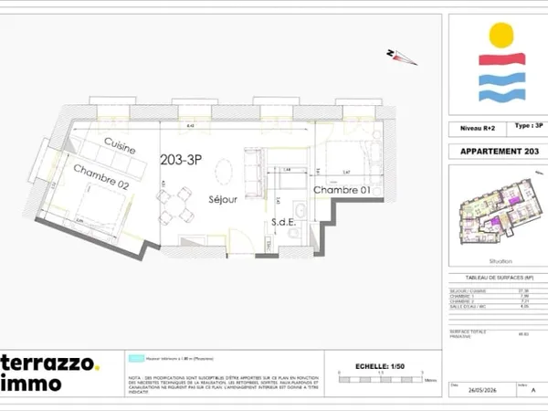 Appartement 3 pièces 47 m²