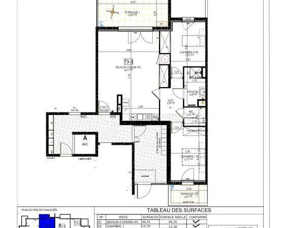 Appartement 3 pièces 74 m²