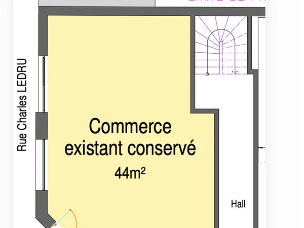 Local commercial rénové de 44 m2 Centre-ville de Fismes (51170)