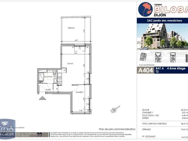 Appartement 2 pièces 42 m²