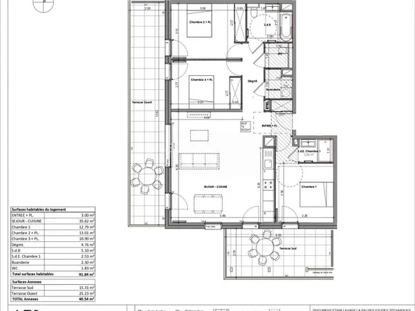 Appartement T4 neuf avec deux terrasses