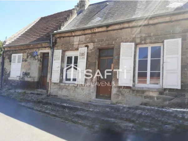 A BLERANCOURT, MAISON EN PIERRE DE 70 M2 AVEC DÉPENDANCE, TERRAIN DE 867 M2.