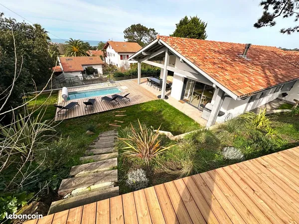 Saint-Jean-de-Luz - Acotz | Villa 143 m² - Vue océan, piscine chauffée, 4 chambres