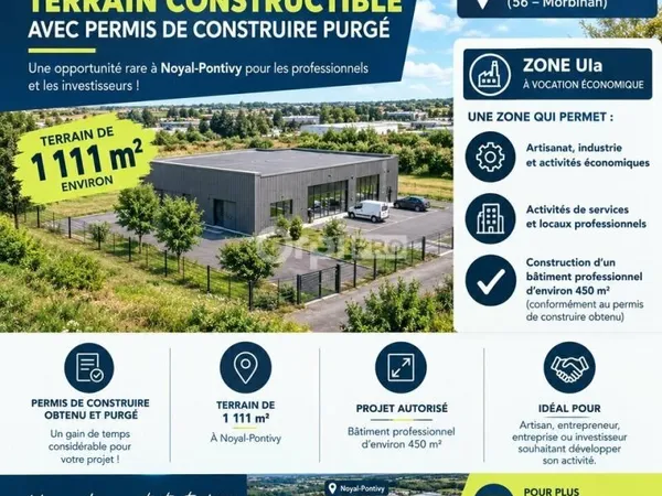 Terrain 1 111 m² Noyal Pontivy