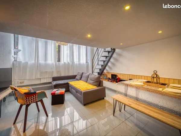 Direct particulier beau duplex meublé en face de la gare de Grenoble du bon coté (hyper centre)