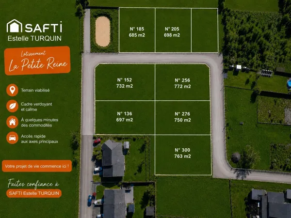 Terrain plat entièrement viabilisé dans lotissement