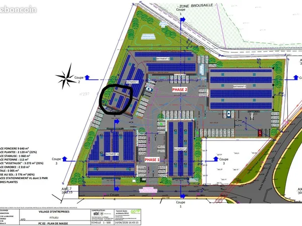 Entrepot 116m² neuf village d'activite