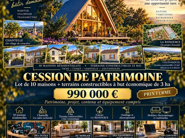🏡 cession exceptionnelle d'un patrimoine immobilier complet - 990 000 prix ferme