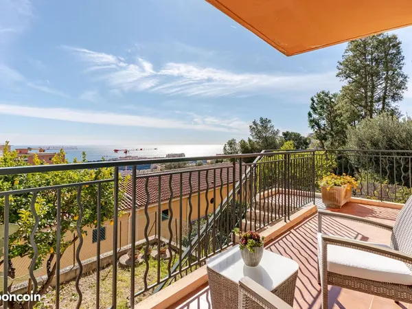 Appt 2p meublé, avec vue mer et jardin - Beausoleil (près Monaco)