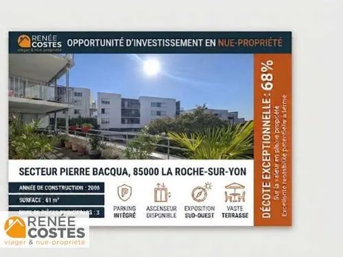 Vente en nue propriété - F63-H66 ans - LA ROCHE SUR YON (85000)