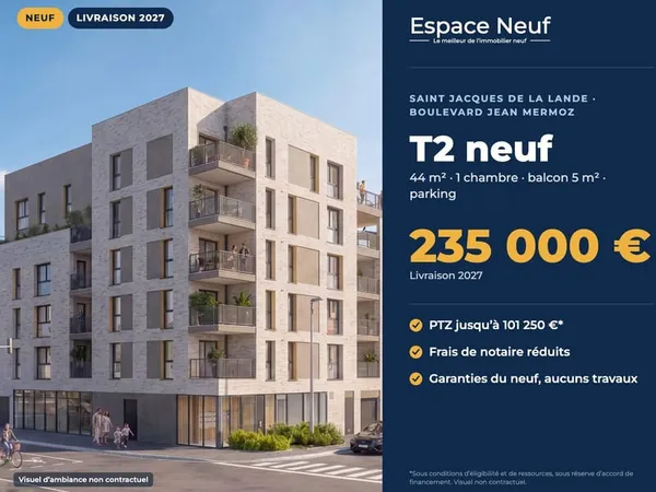 RENNES / ST JACQUES / Bd Jean Mermoz - Appartement T2