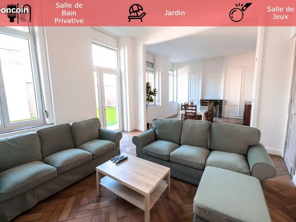 👍 COLOCATION SPACIEUSE 👍 avec JARDIN & SALLE DE JEUX
