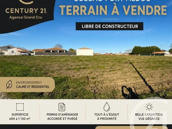 Terrain 769 m² Cussac Fort Medoc