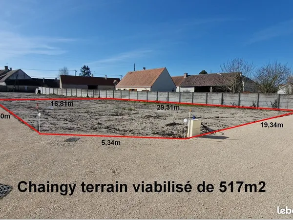 Chaingy terrain constructible viabilisé de 517 m2
