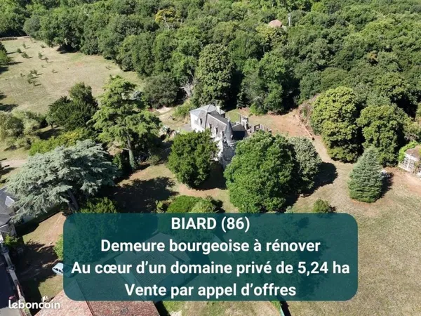 BIARD 86580, demeure bourgeoise à rénover avec terrain constructible