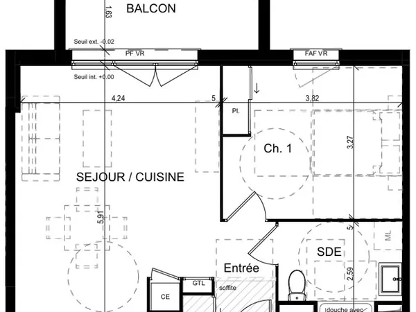 Appartement T2 neuf 52m2 avec balcon - Loi PINEL