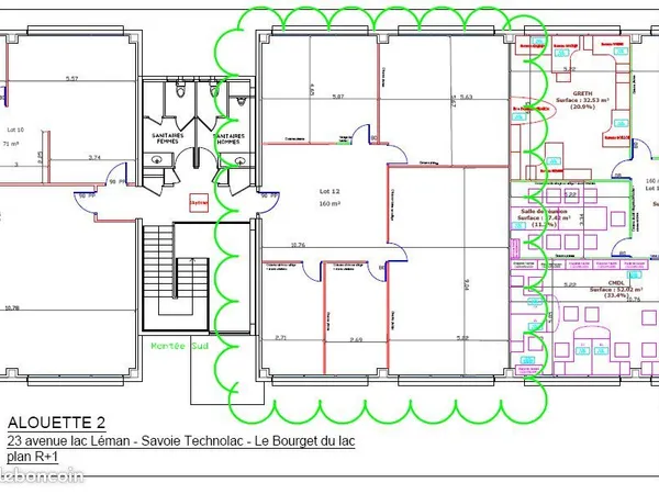Bureau et espace de travail Location Le Bourget-du-Lac  178m² 2500€