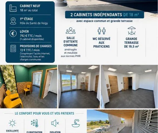 🏥 cabinet à louer - pôle de santé de veigy