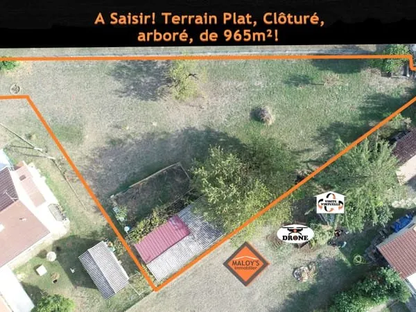RARE! TERRAIN PLAT 965m²!