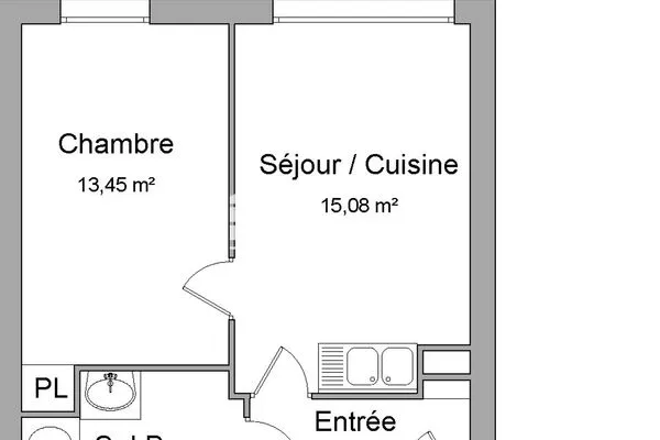 Appartement 2 pièces 39 m²