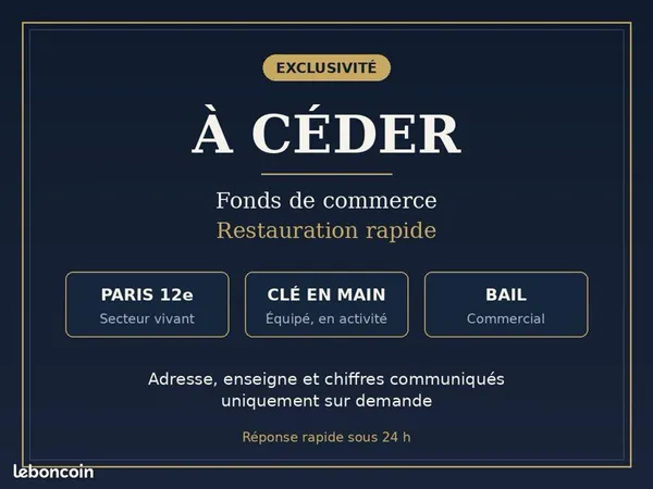 Fonds commerce à céder