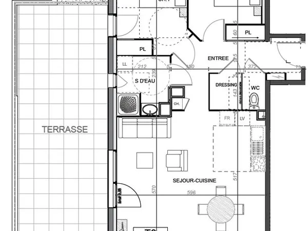 Appartement T3 A louer, moderne et proche centre ville, exp Sud & Ouest, ss vis à vis