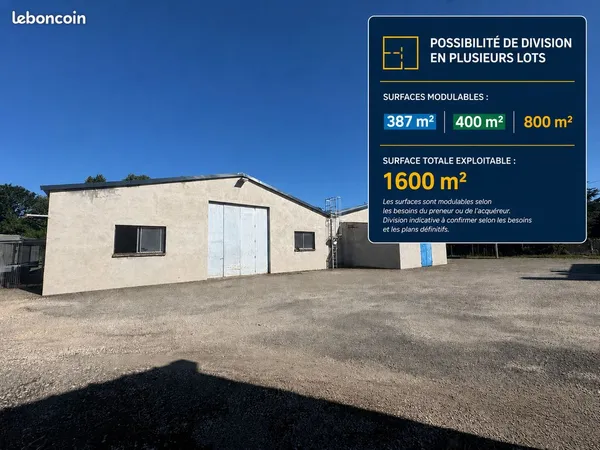 À LOUER - Entrepôt divisible de env 400m2 à 1 600 m² - Montauban Nord / Albias