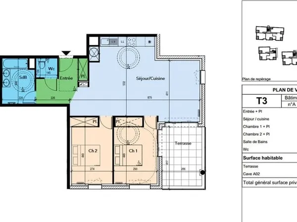 Appartement 3 pièces 78 m²