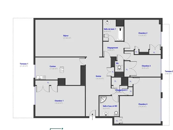 Appartement 5 pièces 130 m²