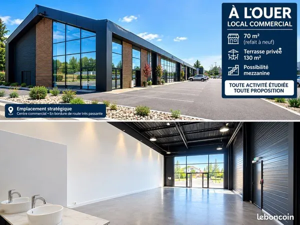 Local commercial dans zone commerciale