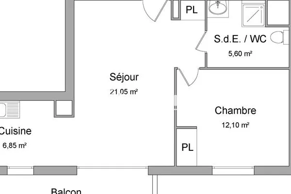 Appartement 2 pièces 47 m²
