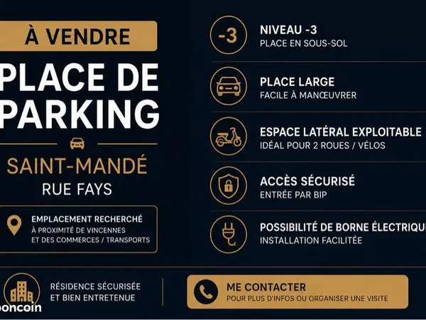 Grande place de parking - Saint-Mandé