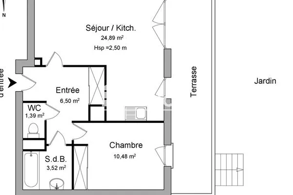 Appartement 2 pièces 47 m²