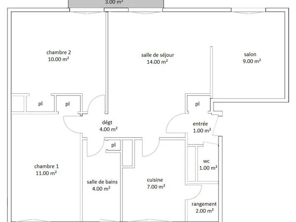 Appartement 4 pièces 63 m²