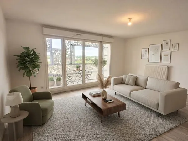 Grand T3 avec balcon de 12m² dans résidence BBC