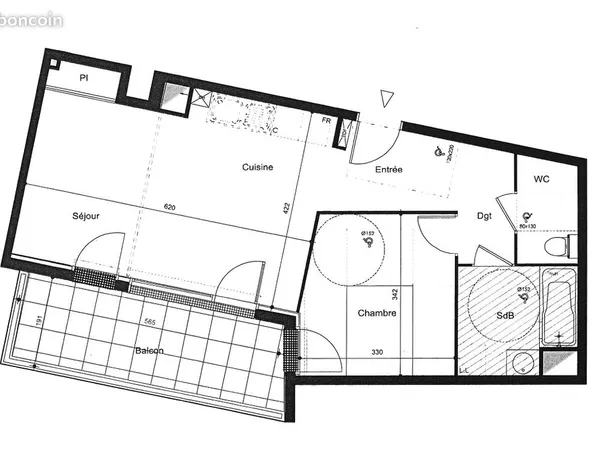 Appartement 2 pièces 52 m²