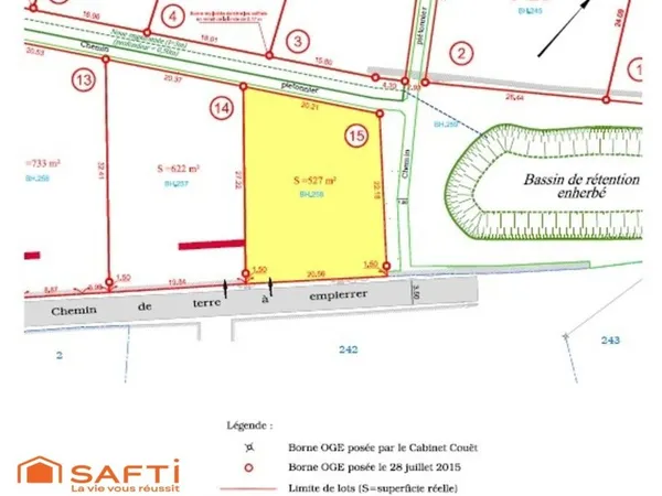 Terrain de 527 m² viabilisée (lot 15) - Le Puy