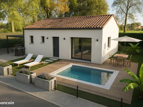 Maison de plain-pied 2 chambres à Saint-Bres
