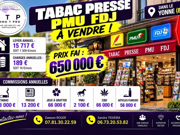 Fdj, pmu, presse, tabac Pont-sur-Yonne