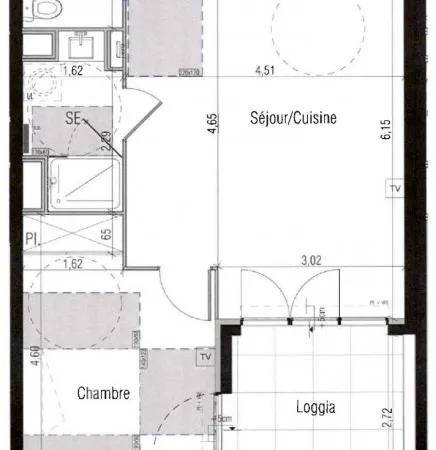 Appartement en résidence 2 pièces 45 m²
