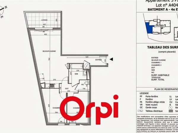 Appartement 3 pièces 68 m²